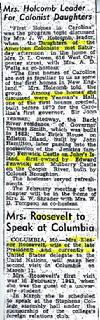 January 24, 1949 newspaper article from the Missouri newspaper "Moberly Monitor & Democrat'.  A ladies group meets to discuss important Colonial Homes.