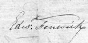 Edward Fenwicke's Signature 1785