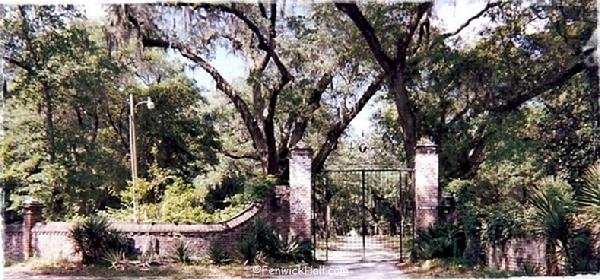 Tue, May 11, 1999       River Road Entrance as abandoned by Fenwick Hospital.  The plantation was left alone   again to the ghost...  photo courtesy Carol Dawn