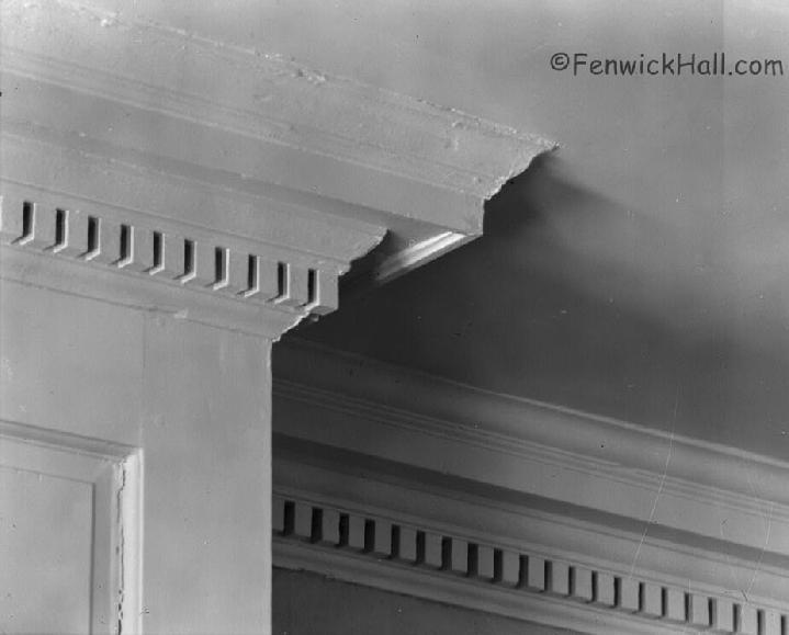 architecture detail Fenwick Hall, dentil, 